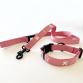 tape collar & leash set cross pink x white